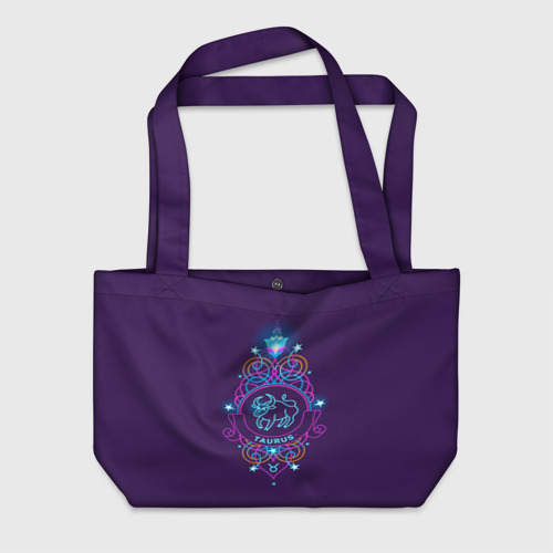 Пляжная сумка 3D Знак Зодиака Телец с орнаментом
