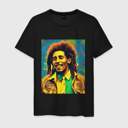 Мужская футболка хлопок Счастливый Боб Марли Арт