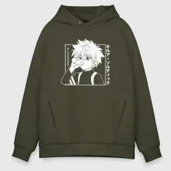 Мужское светящееся худи Killua Zoldyck manga style