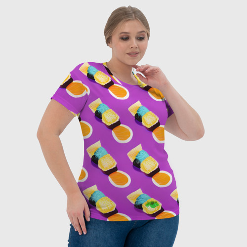 Женская футболка 3D с принтом Паттерн Суши, фото #4