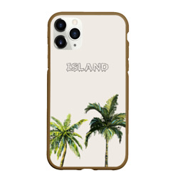 Чехол для iPhone 11 Pro Max матовый Пальмы island