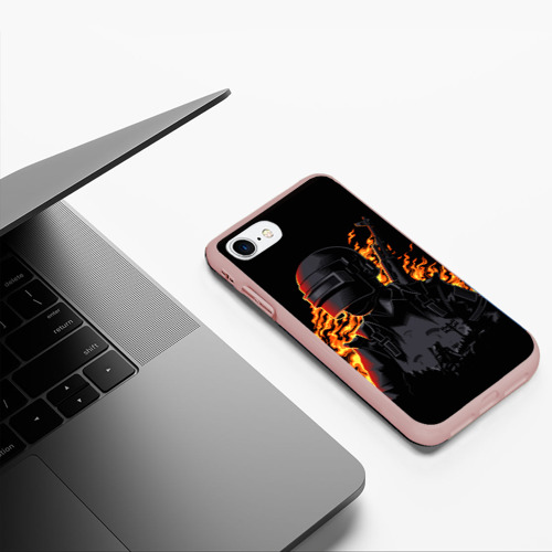 Чехол для iPhone 7/8 матовый с принтом PUBG огонь, фото #5