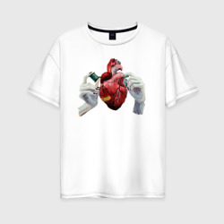 Женская футболка хлопок Oversize Сердце заживёт