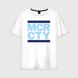 Женская футболка хлопок Oversize Run Manchester city