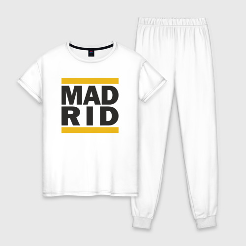 Женская пижама хлопок с принтом Run Real Madrid, вид спереди #2