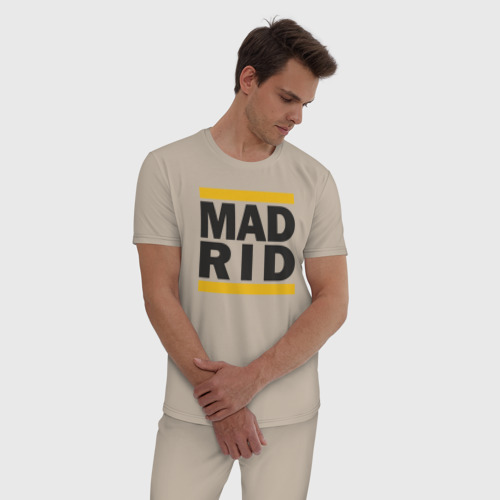 Мужская пижама хлопок с принтом Run Real Madrid, фото на моделе #1