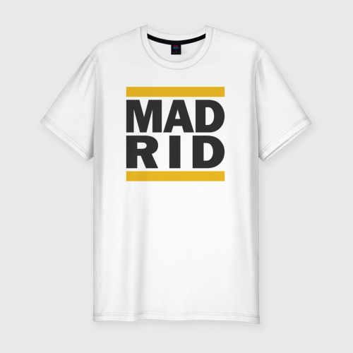 Мужская футболка хлопок Slim с принтом Run Real Madrid, вид спереди #2