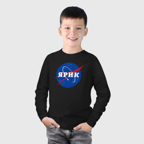 Детский лонгслив хлопок Ярик НАСА, цвет черный - фото 3