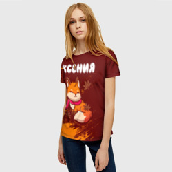Женская футболка 3D Ксения осенняя лисичка - фото 2