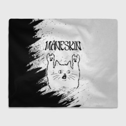 Плед 3D Maneskin рок кот на светлом фоне