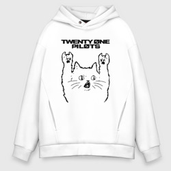 Мужское худи Oversize хлопок Twenty One Pilots - rock cat