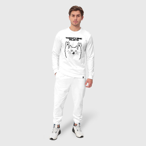 Мужской костюм хлопок Twenty One Pilots - rock cat, цвет белый - фото 3