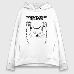 Женское худи Oversize хлопок Twenty One Pilots - rock cat