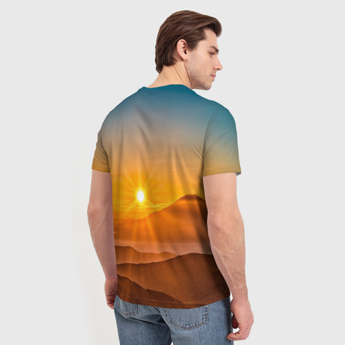 Мужская футболка 3D с принтом Священная Фудзи, вид сзади #2