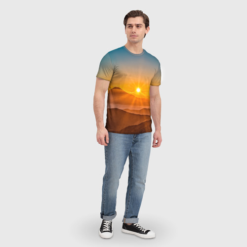 Мужская футболка 3D с принтом Священная Фудзи, вид сбоку #3