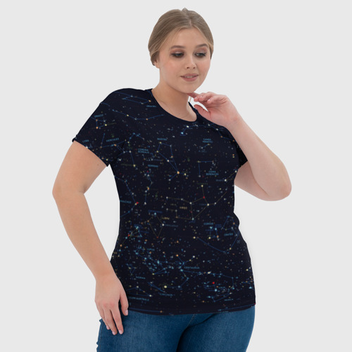 Женская футболка 3D Звездное небо созвездия, цвет 3D печать - фото 6