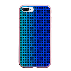Чехол для iPhone 7Plus/8 Plus матовый Сине-зеленый геометрический узор