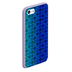 Чехол для iPhone 5/5S матовый Сине-зеленый геометрический узор - фото 2