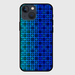 Чехол для iPhone 13 mini Сине-зеленый геометрический узор