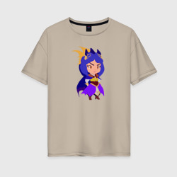 Женская футболка хлопок Oversize Персонаж воительница