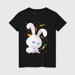 Светящаяся женская футболка Кролик Снежок и морковки