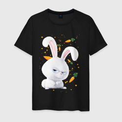 Светящаяся мужская футболка Кролик Снежок и морковки