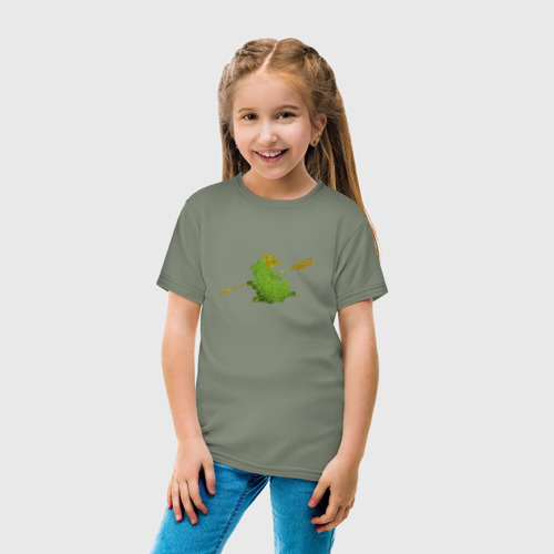 Детская футболка хлопок Царевна Лягушка со стрелой, цвет авокадо - фото 5