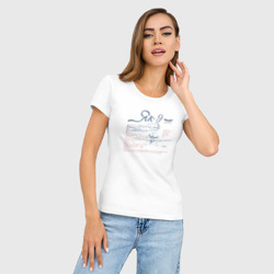 Женская футболка хлопок Slim Истребитель Як-9 - фото 2