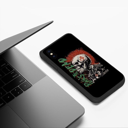 Чехол для iPhone XS Max матовый Punk's not dead, цвет черный - фото 5