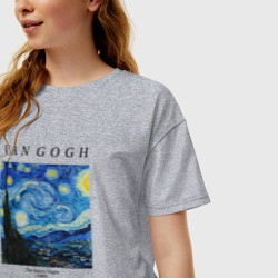 Женская футболка хлопок Oversize Van Gogh Звёздная ночь 1889 - фото 2