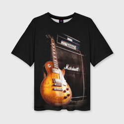 Женская футболка oversize 3D Рокерская гитара
