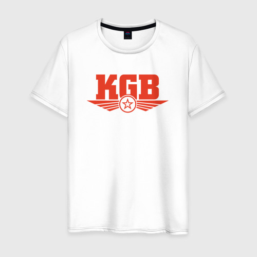 Мужская футболка из хлопка с принтом KGB Red, вид спереди №1