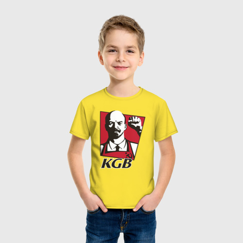 Детская футболка хлопок KGB Lenin, цвет желтый - фото 3