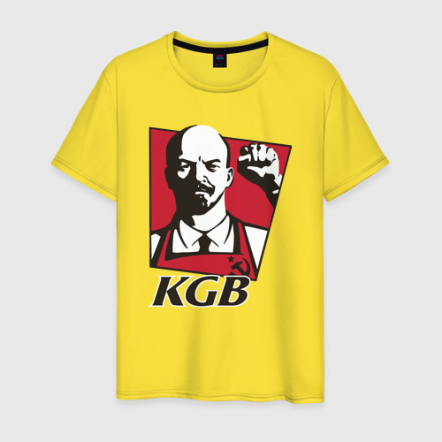 Мужская футболка хлопок KGB Lenin, цвет желтый