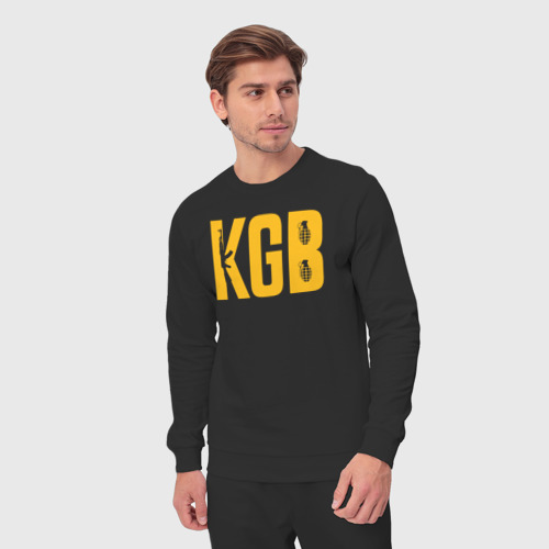 Мужской костюм хлопок KGB, цвет черный - фото 5