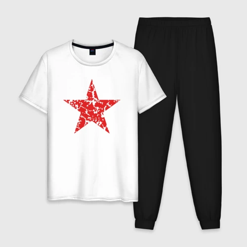 Мужская пижама с белой футболкой хлопок Star USSR
