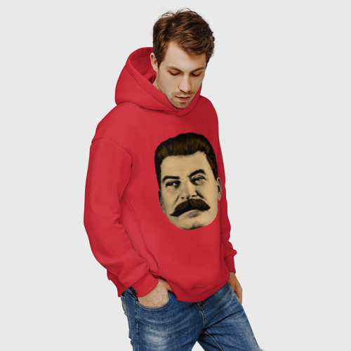 Мужское худи Oversize хлопок Сталин СССР, цвет красный - фото 7