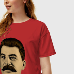 Женская футболка хлопок Oversize Сталин СССР - фото 2