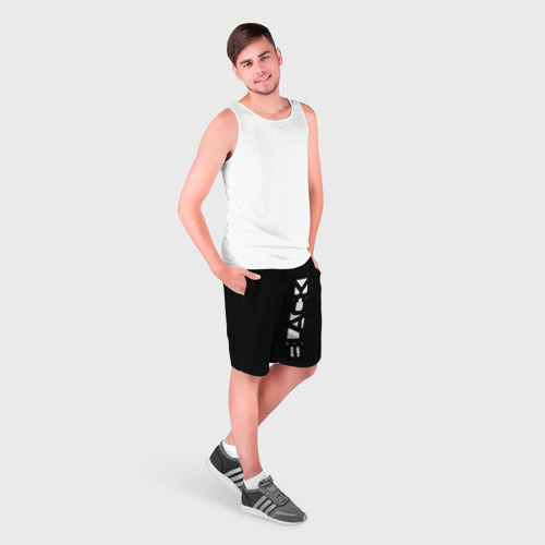 Мужские шорты 3D Black minimalistik, цвет 3D печать - фото 3