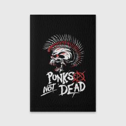 Обложка для паспорта матовая кожа Punks not dead - анархия