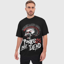 Мужская футболка oversize 3D Punks not dead - анархия - фото 2