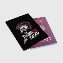 Обложка для паспорта матовая кожа Punks not dead - анархия - фото 2