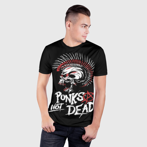 Мужская футболка 3D Slim Punks not dead - анархия, цвет 3D печать - фото 3