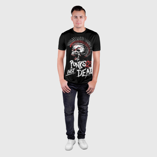 Мужская футболка 3D Slim Punks not dead - анархия, цвет 3D печать - фото 4