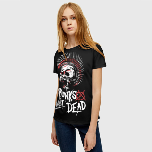 Женская футболка 3D Punks not dead - анархия, цвет 3D печать - фото 3