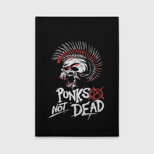 Обложка для автодокументов Punks not dead - анархия, цвет голубой