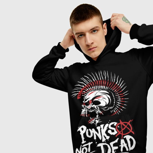 Мужская толстовка 3D Punks not dead - анархия, цвет черный - фото 5