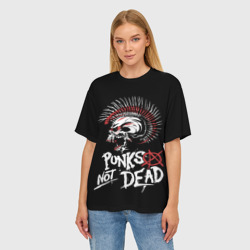 Женская футболка oversize 3D Punks not dead - анархия - фото 2