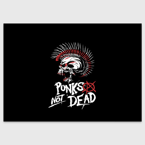 Поздравительная открытка Punks not dead - анархия, цвет белый