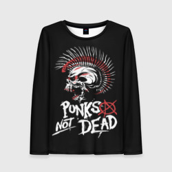 Женский лонгслив 3D Punks not dead - анархия